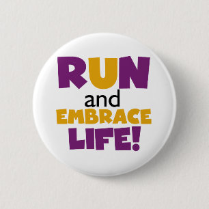 Bóton Redondo 5.08cm Executar Embrace Life Purple Yellow