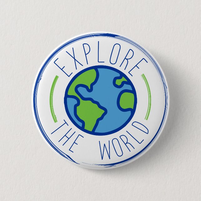 Bóton Redondo 5.08cm explore o adesivo viagem mundial (Frente)