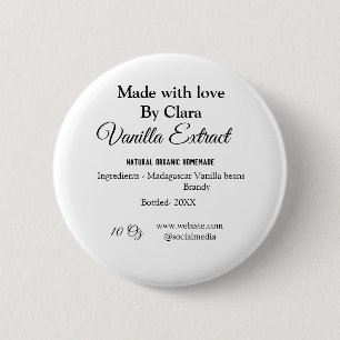 Bóton Redondo 5.08cm Extrato de baunilha casado adicionar ingredientes 