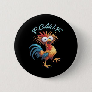 Bóton Redondo 5.08cm F Caw F Humor de Frango Estilo Retro