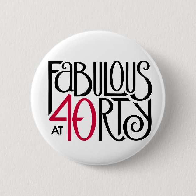 Bóton Redondo 5.08cm Fabuloso a 40 vermelho (Frente)
