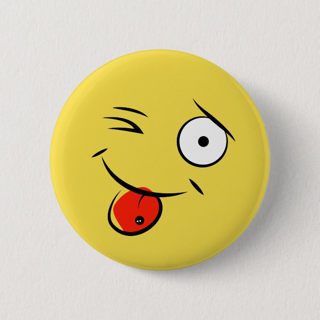 Bóton Redondo 5.08cm Face com botão de língua perfurada (Frente)