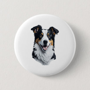 Bóton Redondo 5.08cm Face de Border Collie