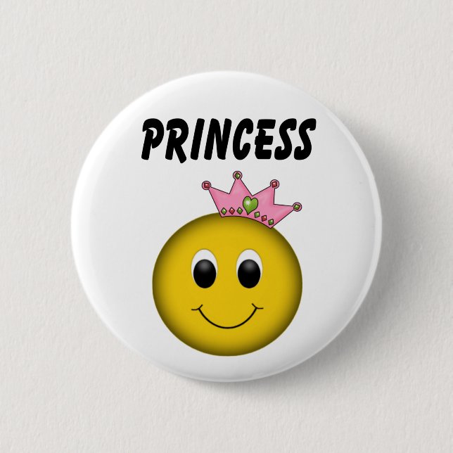 Bóton Redondo 5.08cm Face Princesa com Coroa (Frente)