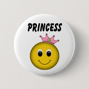 Bóton Redondo 5.08cm Face Princesa com Coroa