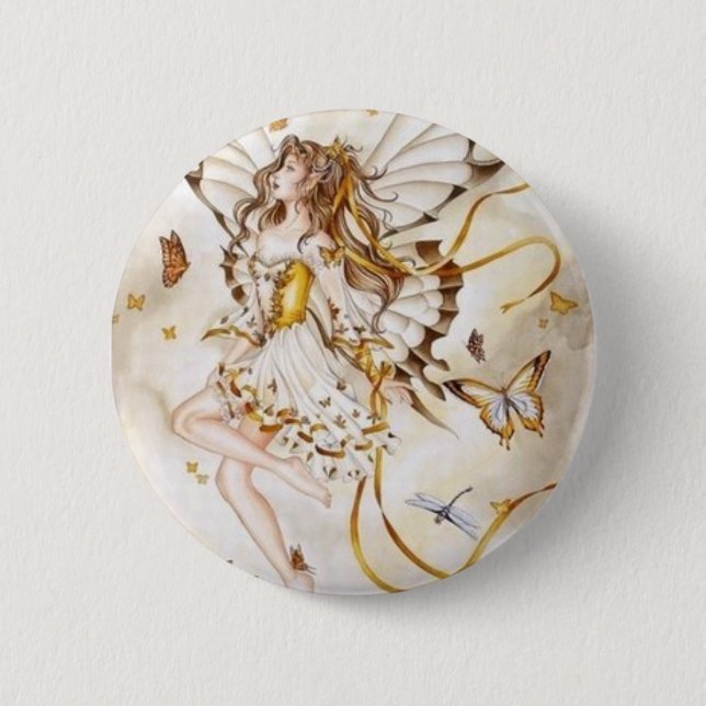 Bóton Redondo 5.08cm fada borboleta (Frente)