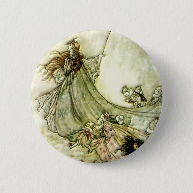 Bóton Redondo 5.08cm Fadas afastado - Arthur Rackham (Frente)