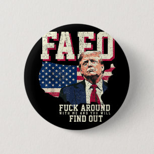 Bóton Redondo 5.08cm Fafo Trump Us American Map Flag