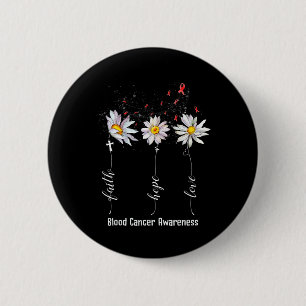Bóton Redondo 5.08cm Faith Hope ama Cancer Sanguíneo Sensibilização Flo