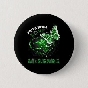 Bóton Redondo 5.08cm Faith Hope ama Deficiência cerebral Sensibilização