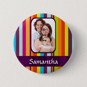 Bóton Redondo 5.08cm Faixa de doces multicolorida