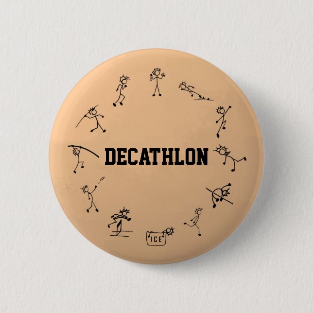 Bóton Redondo 5.08cm Faixa Decathlon Stickman e atletismo (Frente)
