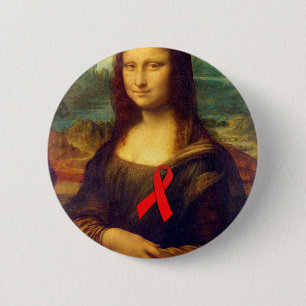 Bóton Redondo 5.08cm Faixa Vermelha Mona Lisa