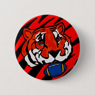 BÓTON REDONDO 5.08CM FAIXAS LARANJAS E PRETAS