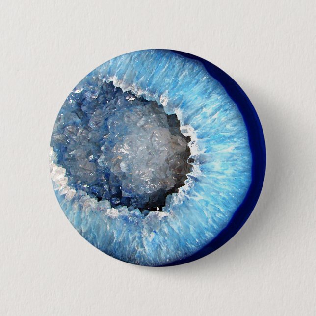 Bóton Redondo 5.08cm Falln Blue Crystal Geode (Frente)