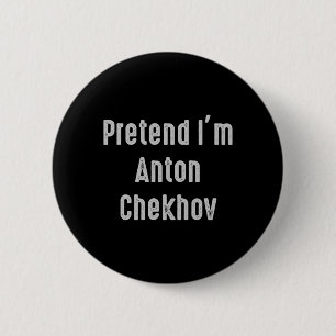 Bóton Redondo 5.08cm Falso Anton Chekhov Fácil Fantasia Divertida