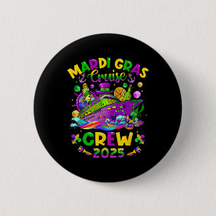 Bóton Redondo 5.08cm Família Mardi Gras Cruise Crew 2025 Matching Vacat