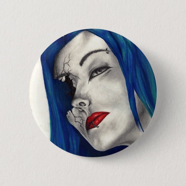 Bóton Redondo 5.08cm Fantasia de Garota Gótica Maravilhosamente Quebrad (Frente)