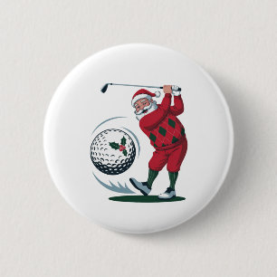 Bóton Redondo 5.08cm Fantasia Fantasma Golf Tocando Papai Noel