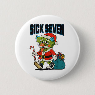 Bóton Redondo 5.08cm Fantasias Sick Seven 67 Natal Engraçado Santa Home