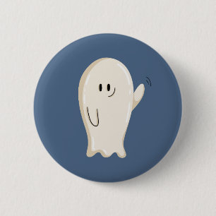 Bóton Redondo 5.08cm Fantasma Amigável Acenando
