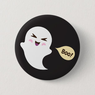 Bóton Redondo 5.08cm Fantasma bonito dos desenhos animados do kawaii