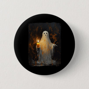 Bóton Redondo 5.08cm Fantasma Bonito Segurando Velas Diversão Halloween