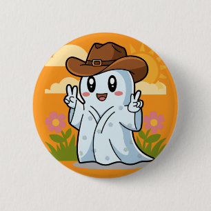 Bóton Redondo 5.08cm Fantasma de Cowboy Bonito para a decoração diverti