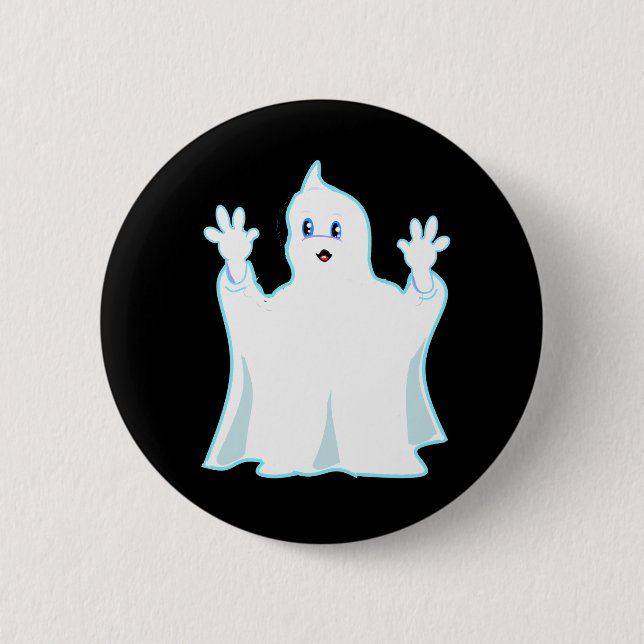 Bóton Redondo 5.08cm Fantasma Ruivo Fofo (Frente)