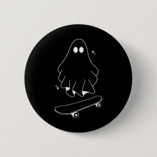 Bóton Redondo 5.08cm Fantasma Skateboard Preguiçoso Roupa de Halloween 