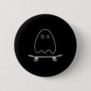 Bóton Redondo 5.08cm Fantasma Skateboard Preguiçoso Roupa de Halloween 
