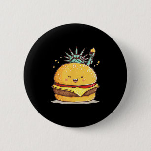 Bóton Redondo 5.08cm Fantástico Roupa De Burger De Estátua Da Liberdade