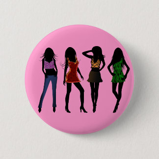 Bóton Redondo 5.08cm Fashion Girls Models Posing Silhouette Buttons