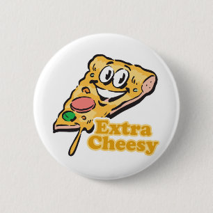 Bóton Redondo 5.08cm Fatia de pizza extra Cheesy