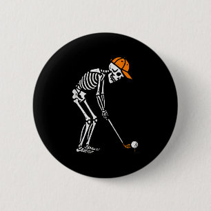 Bóton Redondo 5.08cm Fato de Golfe Esqueleto de Halloween Pai Homem Adu