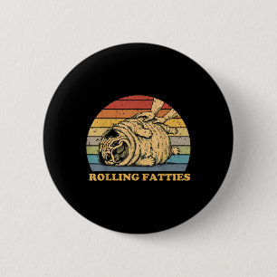 Bóton Redondo 5.08cm Fatties Rolando Cachorro Engraçado Pug Meme Para M