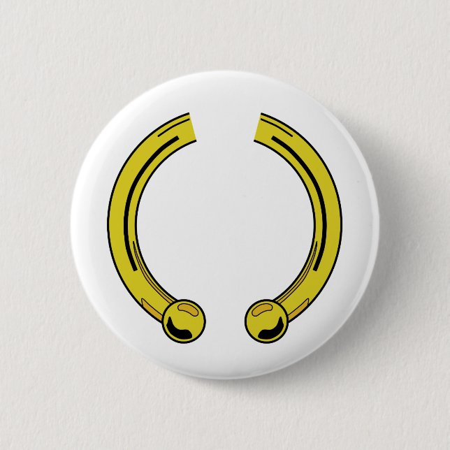 Bóton Redondo 5.08cm Faux Dourado Piecing (Frente)