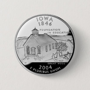 Bóton Redondo 5.08cm Faux Iowa State Quarter