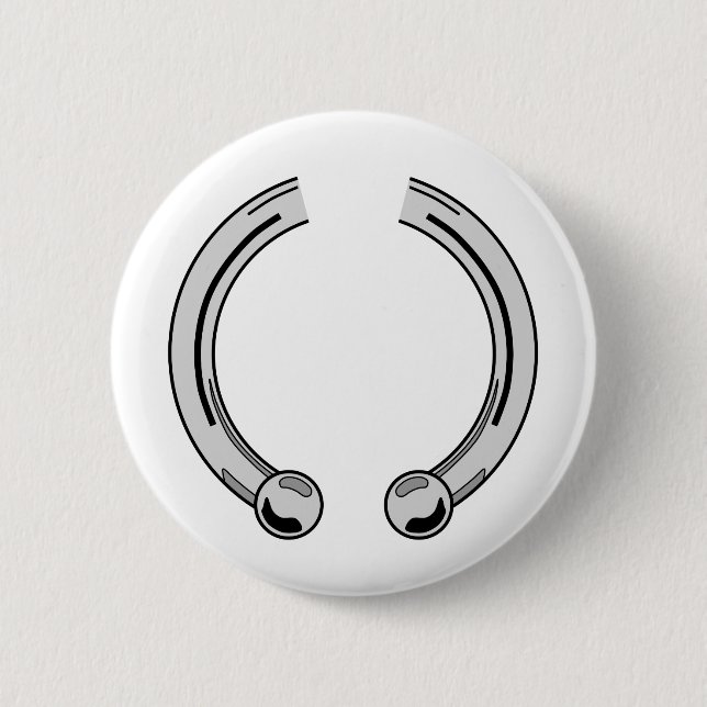 Bóton Redondo 5.08cm Faux Silver Piecing (Frente)