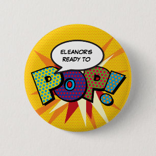 Bóton Redondo 5.08cm Favor de Chuveiro de Bebê Personalizado Pronto par