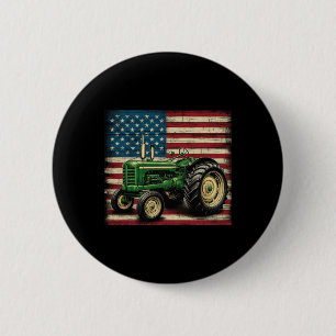 Bóton Redondo 5.08cm Fazenda Agrícola Trator Usa Flag Trator American