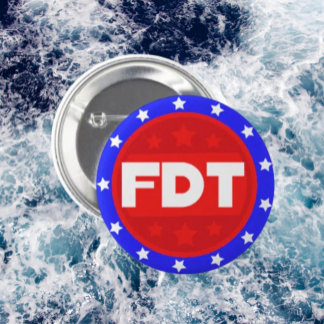 Bóton Redondo 5.08cm FDT | Botão de Protesto Vermelho, Branco e Azul