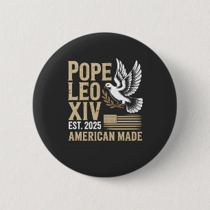 Bóton Redondo 5.08cm Fé Cristã da Igreja Católica do Papa Leão American