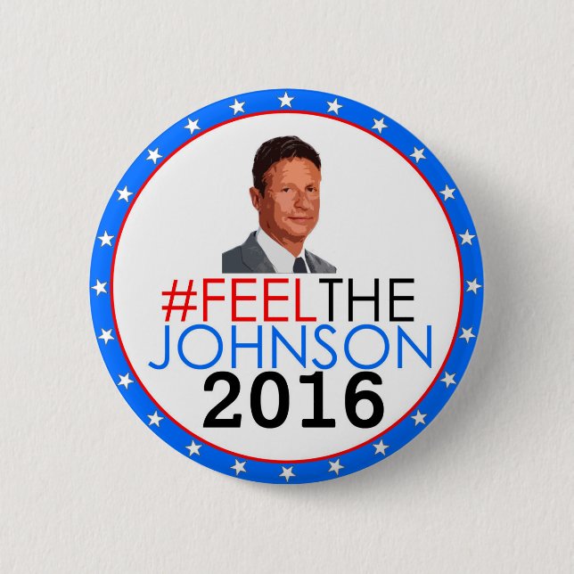 Bóton Redondo 5.08cm #feelthejohnson Gary Johnson 2016 (Frente)