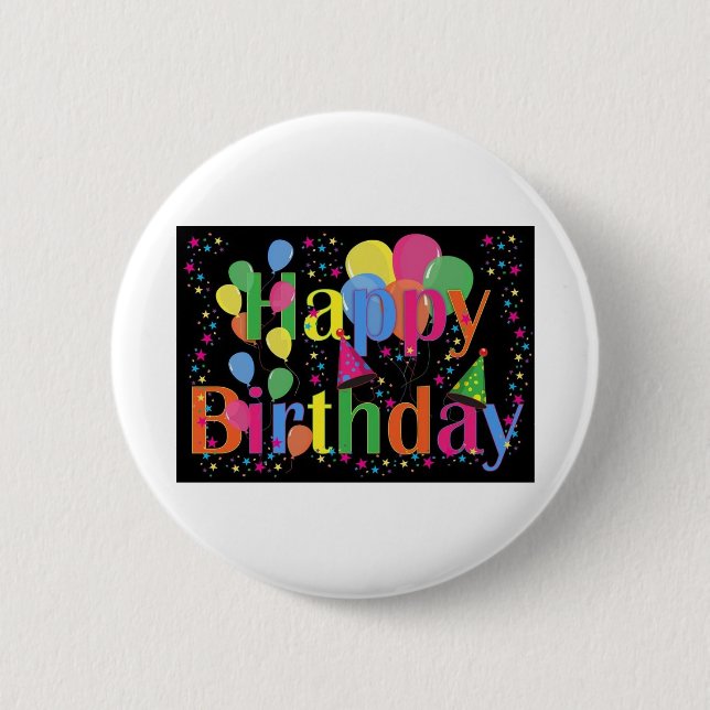 Bóton Redondo 5.08cm Feliz aniversário 🎂 (Frente)