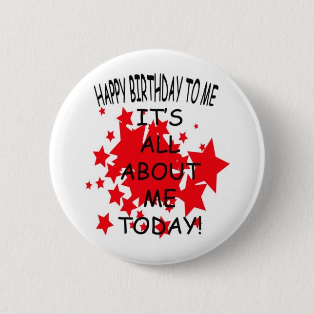 Bóton Redondo 5.08cm Feliz aniversario a mim botão 2 (Frente)