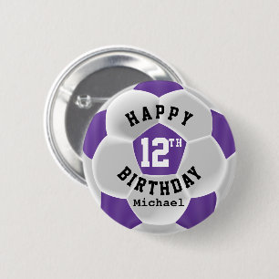 Bóton Redondo 5.08cm Feliz aniversário de 00 anos - Bola de futebol p