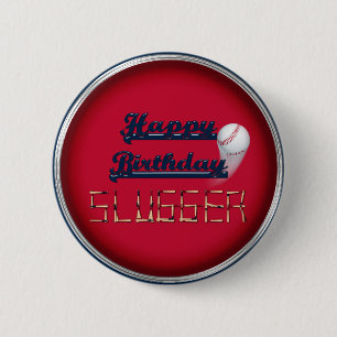 Bóton Redondo 5.08cm Feliz Aniversário, Tapete Vermelho-Baseball-BUTTON