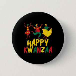 Bóton Redondo 5.08cm Feliz Celebração Kwanzaa Sete Princípios Africanos