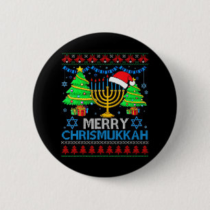 Bóton Redondo 5.08cm Feliz Chrismukkah 2022 Feliz Natal Hanukkah